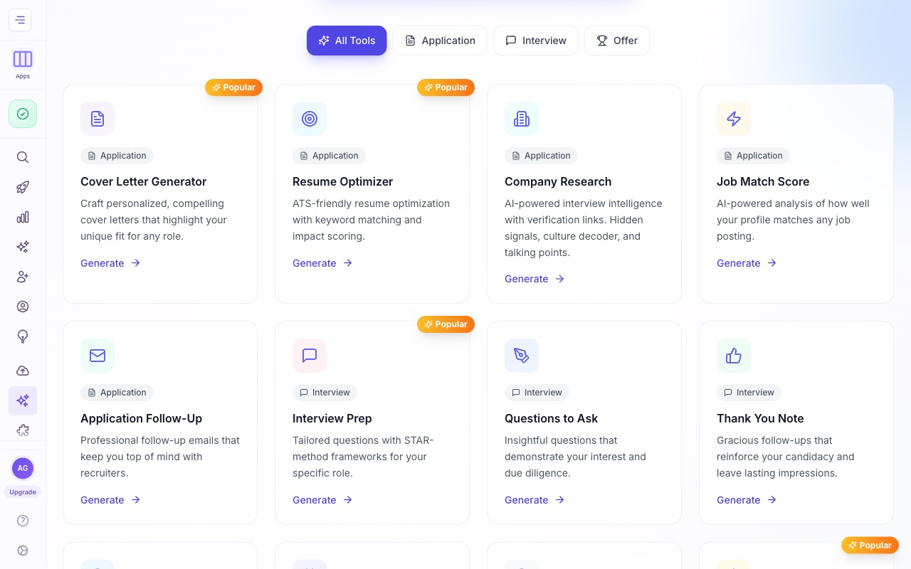 AI Career Coach with interview preparation tools